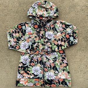 Rare Lucky Brand Japan Crazy All Over Floral Print Sweatshirt Hoodie